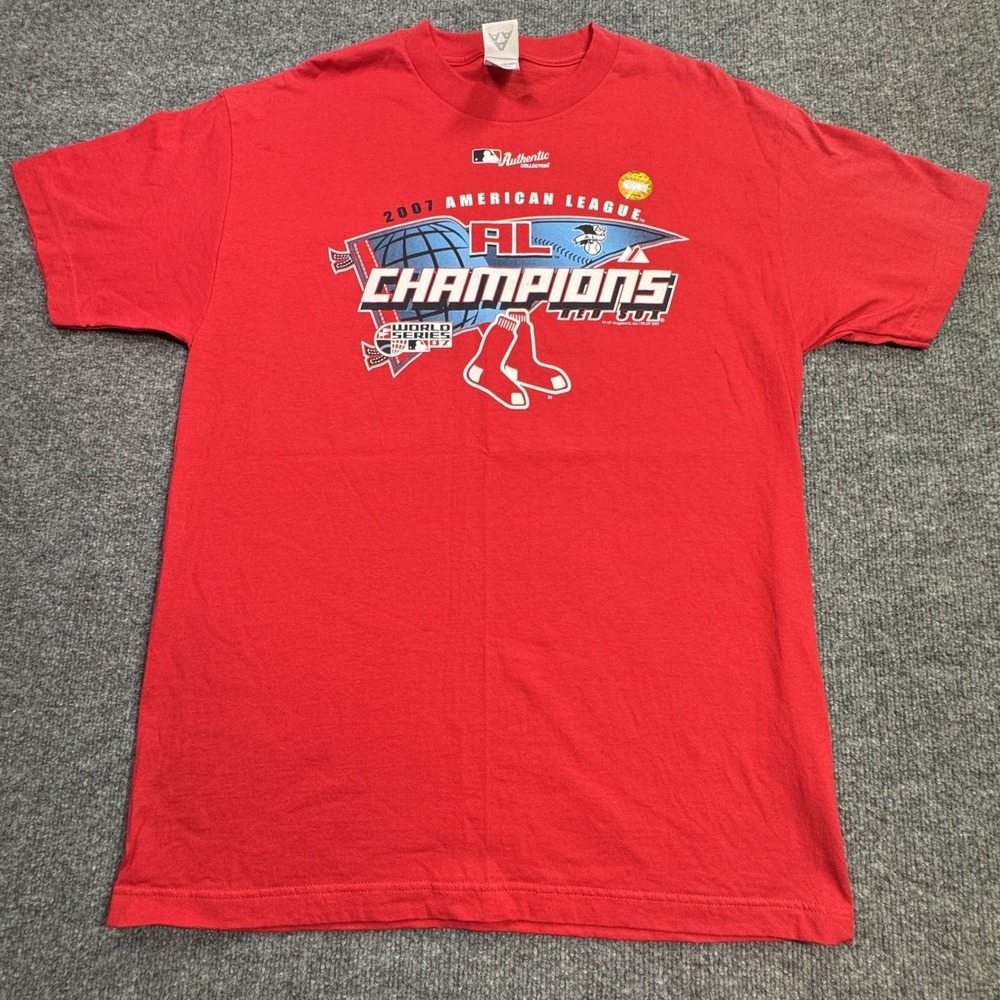 Boston Red Sox Alstyle American League Champions Mens‎ Large Red Graphic T Shirt